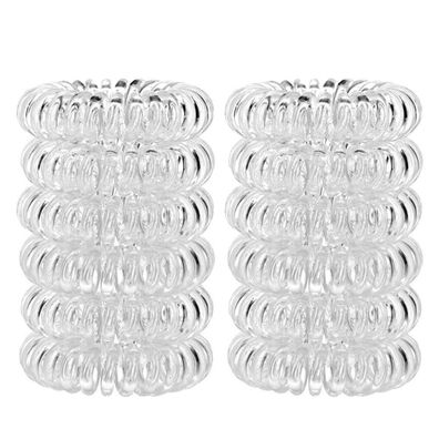 12 Stück Telefonkabel Spirale Haargummi Set Transparent Anti Spliss Fitness