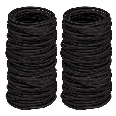 100 Haargummis Mädchen Schwarz Elastisch Pferdeschwanz Inhaber Haarbänder
