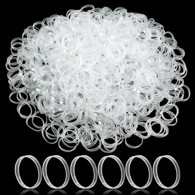 Transparente Haargummis Mädchen 1000 Stück Elastisch Mini Zöpfe Hochzeitsfrisur