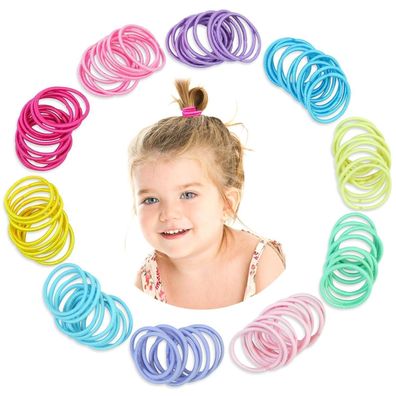 320 bunte Haargummis für Mädchen Kinder Baby 10 Farben 2,5cm 2mm