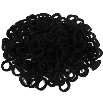 200 Stück Schwarze Mini Haargummis für Kinder und Babys