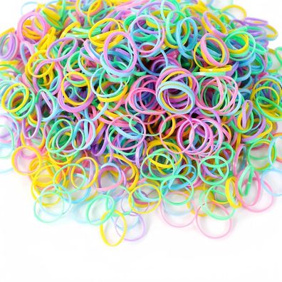 1000 Stück Mini Haargummis Mädchen Mehrfarbig Gummi Haarband
