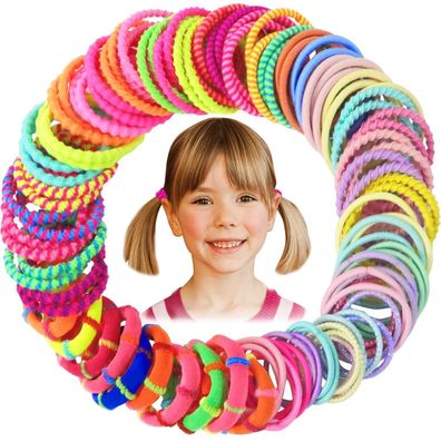 100 Haargummis Mädchen Set bunt elastisch Haarschmuck Baby Mädchen