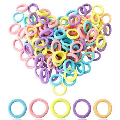 120 Stück Haargummis Mädchen Baby Zopfgummis Mini Elastische Haargummi 5 Farben