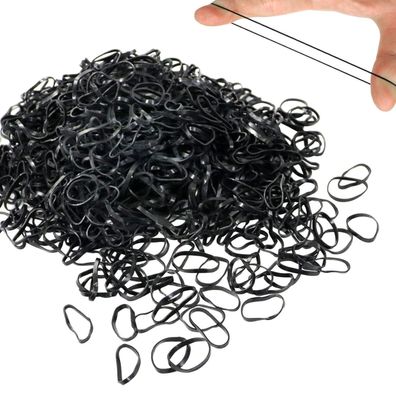 Mini Haargummis 1100 Stück Schwarz Elastische Haarbänder Kinder Dreadlocks