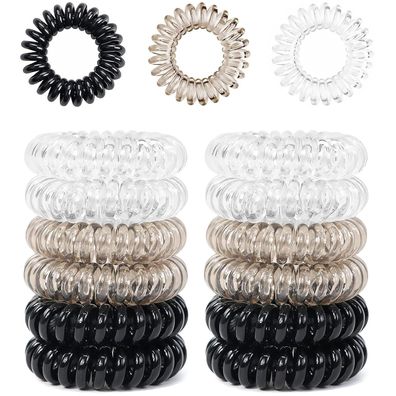 12er Spiral Haargummis Elastische Hair Ties Zopfgummi Damen Mädchen