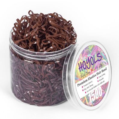 1500pcs Braune Haargummis Elastisch für Mädchen Frauen