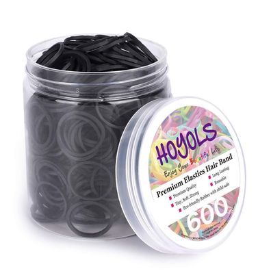 Schwarze Haar Gummibänder 600 Stk. für Kinder Mädchen Haar Krawatten 1.9cm