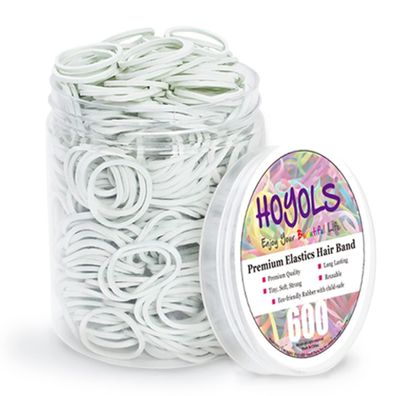 600 Stück Mini weiße elastische Haargummis Haarbänder Pferdeschwanzhalter