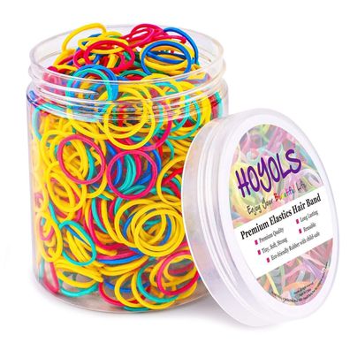 HOYOLS 1.9cm Bunte Gummibänder Haarbänder wiederverwendbar Pferdeschwanzhalter