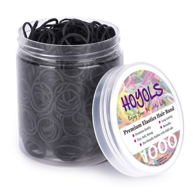 HOYOLS 1/2 Zoll Schwarze Elastische Gummibänder Haar Haarbänder Mini Kinder