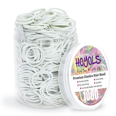 HOYOLS Kleine Weiße Gummibänder für Haarkrawatten, Elastik Mini für Kleinkind