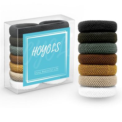 HOYOLS Gro?e nahtlose Haargummis für dickes Haar, 14er Set, Herbsttöne