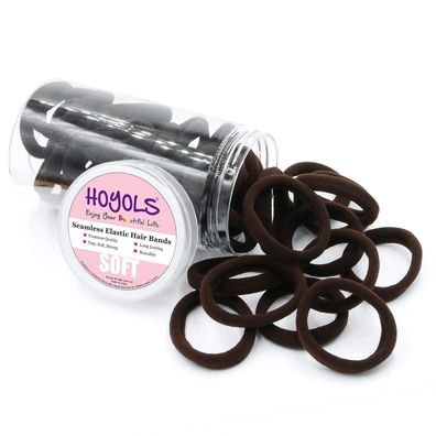 HOYOLS nahtlose Haarb?nder dunkelbraun elastische Pferdeschwanzhalter 100 Stück