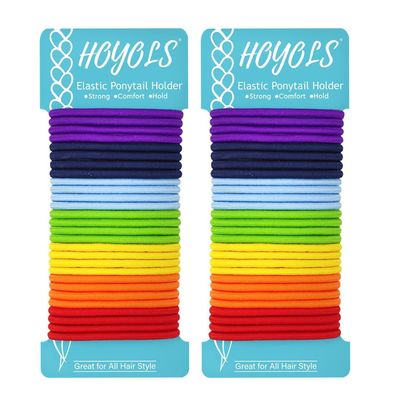Chakra Haargummis Set 56 Stück Kein Metall Elastikbänder 7 Farben 4mm Dick