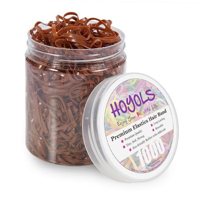 Hoyols Elastische Mini-Gummibänder Pferdeschwanz Zopfhalter 1000 Stück Karamell