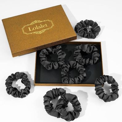 8er-Pack Lolalet Seide Scrunchies Haargummis für Damen Frauen Mädchen - Premium