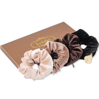 4er-Pack Lolalet Haargummis Scrunchies mit versteckter Tasche für Damen