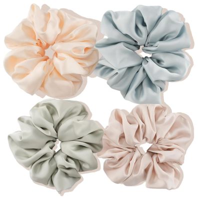 4er Pack Lolalet Seide Scrunchies Satin Haargummis Damen Mädchen 4 Farben