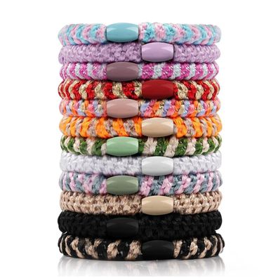 12 Stück Haargummi Damen Mehrfarbig Geflochten Hair Ties - Elastische Haarbänder