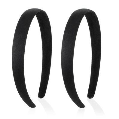 2er Set Gepolsterte Retro Haarbänder für Damen - Schwarz