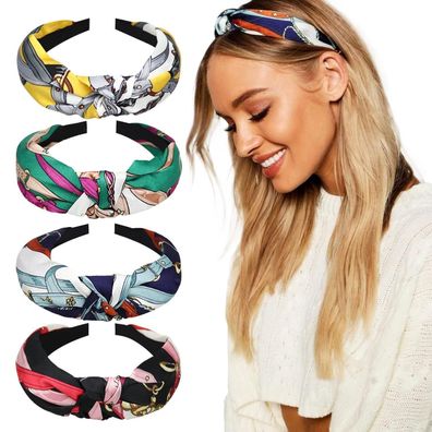 4er Set Vintage Boho Blumen Stirnband Haarreif Damen-Mädchen Anti-Rutsch