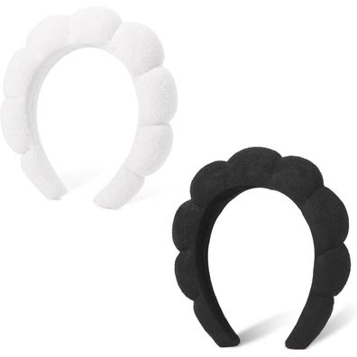 Spa-Stirnband Damen Schwamm Waschen Gesicht Wolken Frottee Makeup 2pcs