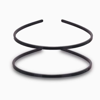 2 Schwarze Kunststoff-Stirnbänder mit Zähnen, dünn, DIY, 6mm - 2 Stück