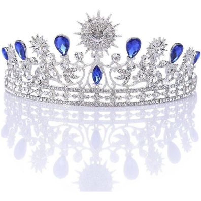 Strass Diadem Hochzeit Tiara Krone Haarreifen Braut Gold Crown