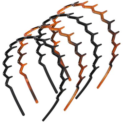 Zickzack Haarreif 4 Stück Haifischzahn Kunststoff Haarband für Damen Mädchen