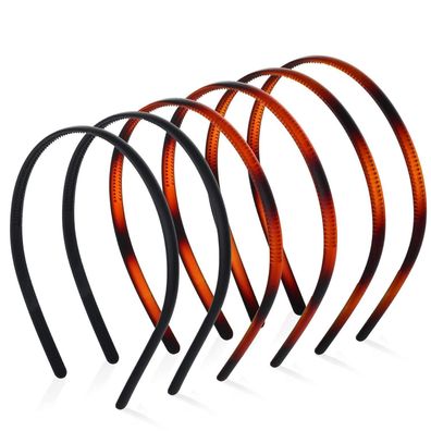Kunststoff Stirnbänder mit Zähnen 6 Stücke Braun 8mm Für Frauen Mädchen