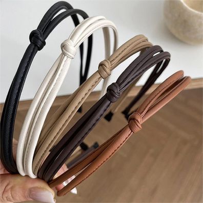 Haarreifen Damen Knoten Stirnband Set Schwarz Braun Weiß 5er Pack