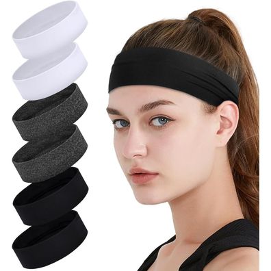 Sport Stirnbänder Set 4 Stück Anti-Rutsch Elastisch für Damen Herren