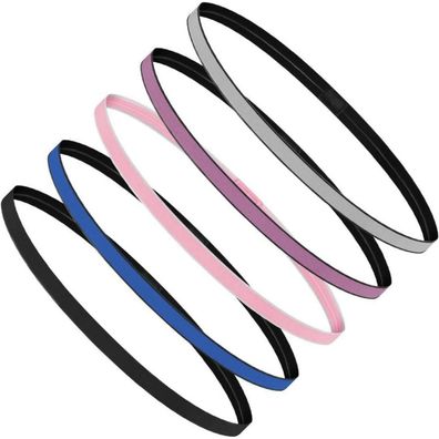 5er Pack Sport Stirnbänder Unisex Haarband rutschfest, elastisch, atmungsaktiv
