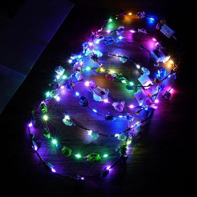 LED Blumenkranz Stirnband 6PCS Haarkranz Floral Party Accessoires