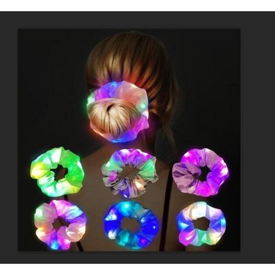 Leuchtende Haargummis Neon Haarbänder Damen Mädchen Party 6PCS Festivalsätze