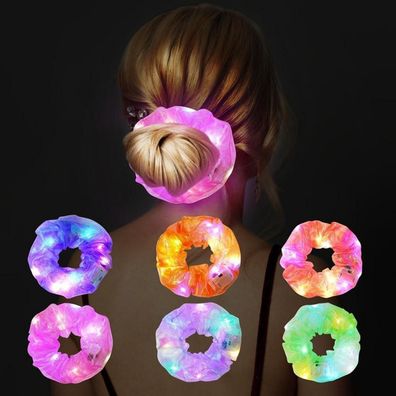LED-Stirnbänder 6er-Pack elastische Neon Haargummis Stirnbänder