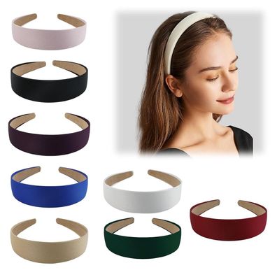 8er Set Damen Haarreifen breit Headband DIY Haarschmuck Schwarz 6 Farben