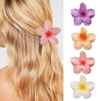4er Set Blumen Haarklammern Acryl Haarspangen - Frauen Mädchen Haarstyling