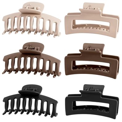 6er Set Haarklammer 8cm für dickes Haar Rutschfestes Jaw Clips Haarstyling