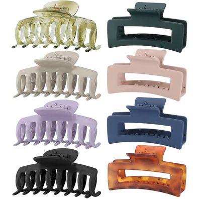 8 Lolalet Haarklammern 8cm für dickes Haar Rutschfestes Jaw Clips styling