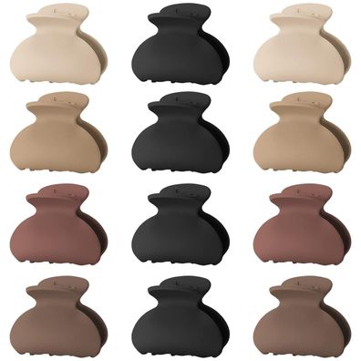 12er Set Mini Haarklammern 4cm Haarspangen Spinnen Hair Clips Braun