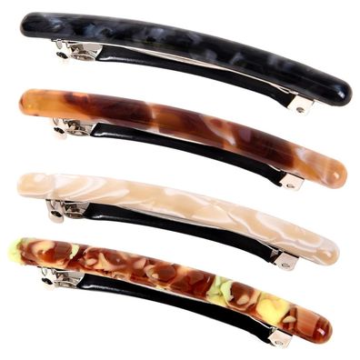 4er Set Französische Haarspangen Schildpatt Damen Haar Clips für Mädchen