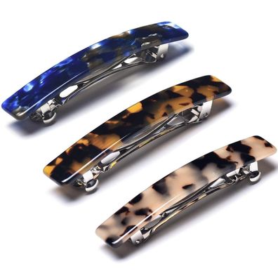3er Set Damen Französische Haarspangen Schildpatt Clips