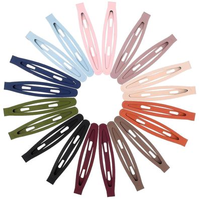 20er Set bunte Snap Haarspangen 6,2 cm Metall Haarclips für Mädchen & Damen