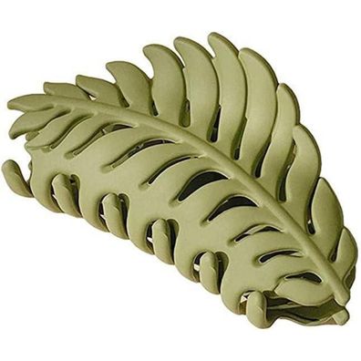 Grüne Haarklammern Blattform 8,9 cm große Krallenklammern 2er-Set