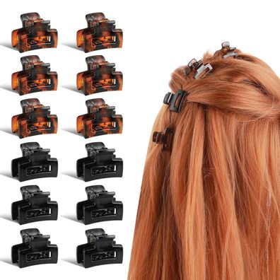 12 Stück Mini-Haarklammern 90er-Jahre-Farben lockiges Haar Mädchen