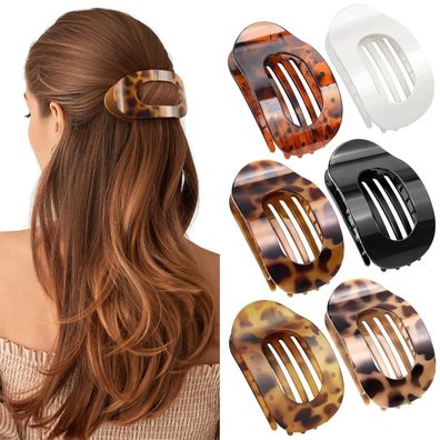 Haarklammern Damen 6 Farben Große Flache Haarklammern Flat Claw Clip