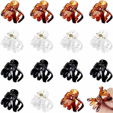 Haarklammer Oktopus Schwarz 15 Stück 3cm Mini Haarspangen Damen Rutschfest