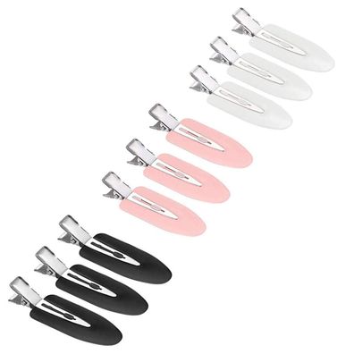 Nahtlose Haarspangen 9 Stück Haarklammern für Haarstyling Make Up Schwarz Pink